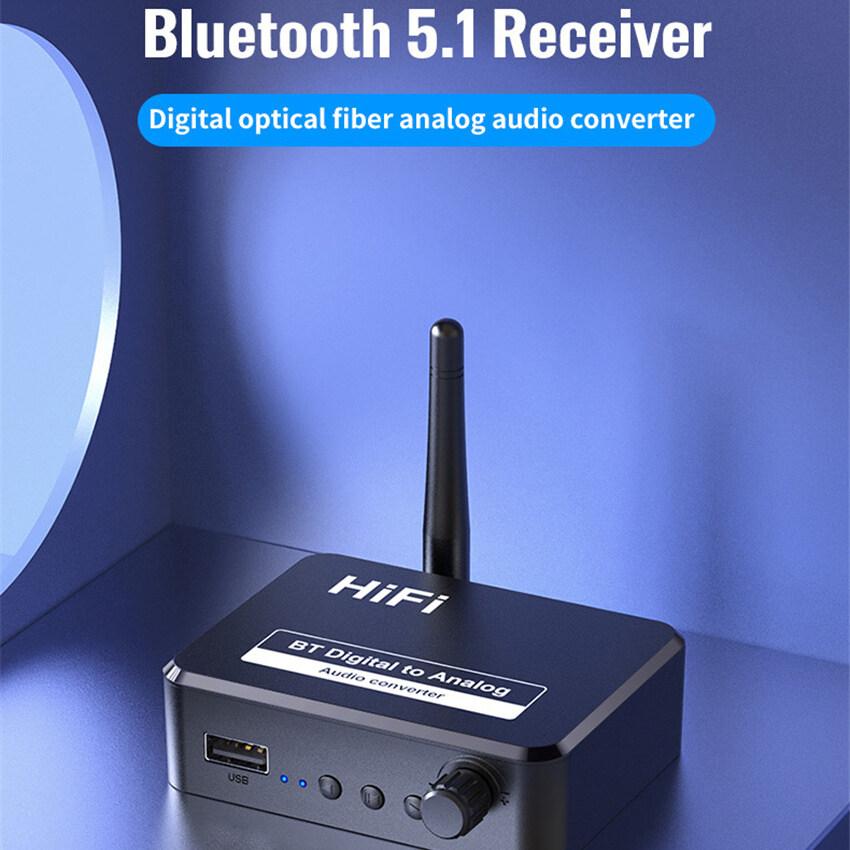 Bluetooth 5,1 приемник U-диск цифро-аналоговый аудиоконвертер Spdif оптическое волокно до 3,5 мм AUX 2 RCA усилитель динамик автомобильный комплект