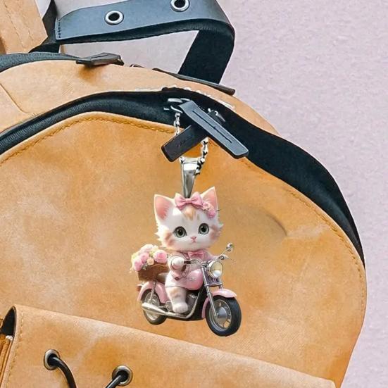 Подвесное украшение в виде кошки, подвеска на зеркало заднего вида автомобиля со шнурком, легко подвешиваемая рождественская елка в форме животного