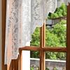 White Lace Semi Sheer Curtain Blackout Window Kitchen Living Room Study 160x100cm Modern Style