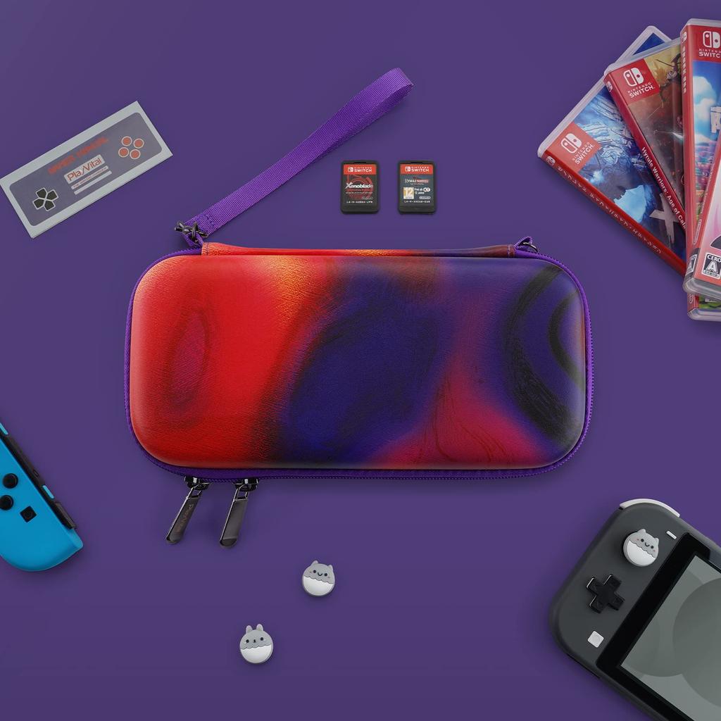 PlayVital Чехол для переноски, совместимый с Nintendo Switch Lite, Портативная сумка-чехол для хранения Switch Lite, Дорожная сумка, Защитный жесткий чехол, Накладки на стики C