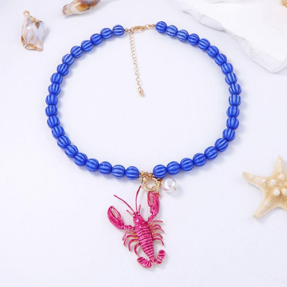 Polka Dot Beach Starfish Choker Cute Beads Necklace Simple Ocean Style Clavicle Chain Vacation