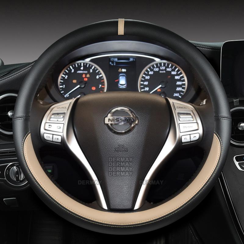 For Nissan Qashqai J10 J11 J12 2006~ Dualis Rogue Sport PU Leather Car Steering Wheel Cover Fast Shipping Auto Accessories