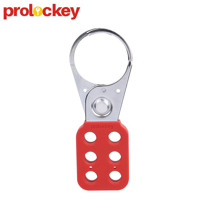 6 Holes Loto Safety Hasp Lockout Lock OEM Steel Durable Lockout Hasp Device with 41mm Jaw Size Key Operated SH04 Model