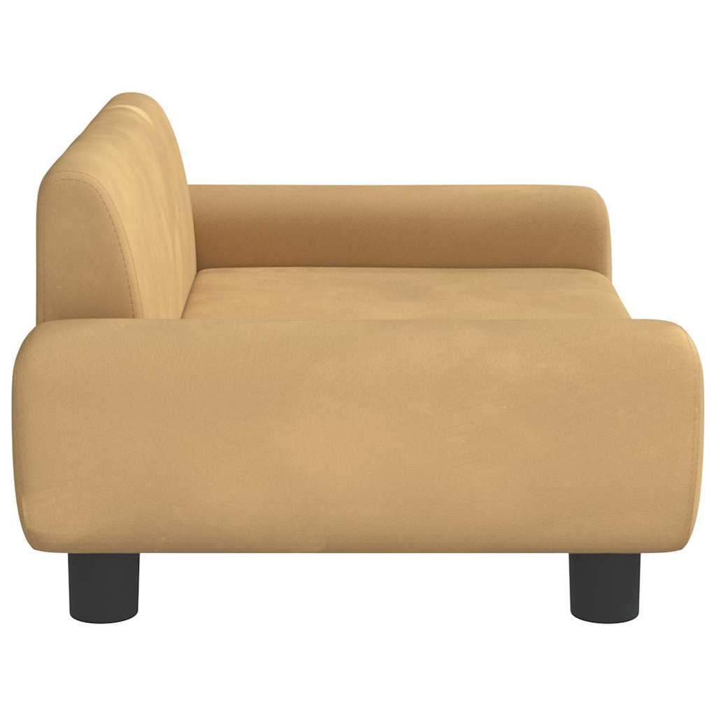 Vidaxl Sofa Dla Dzieci, Brązowa, 70X45X33 Cm, Aksamit