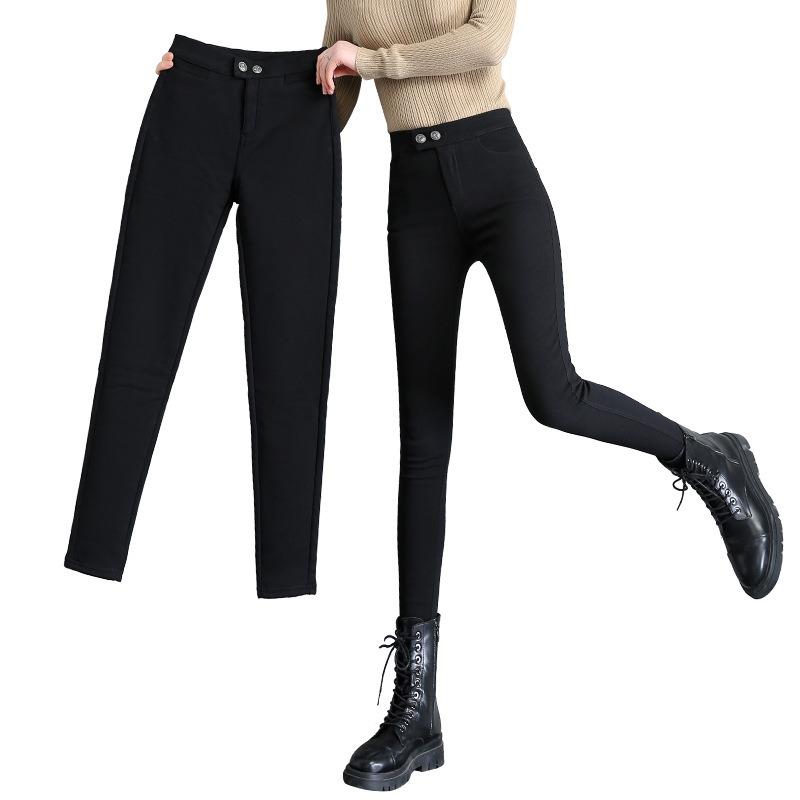 Маленькие черные брюки для женщин, чтобы носить весной, новые, с высокой талией, маленькие мужские с узкими щиколотками, Волшебные брюки и бархатные леггинсы
