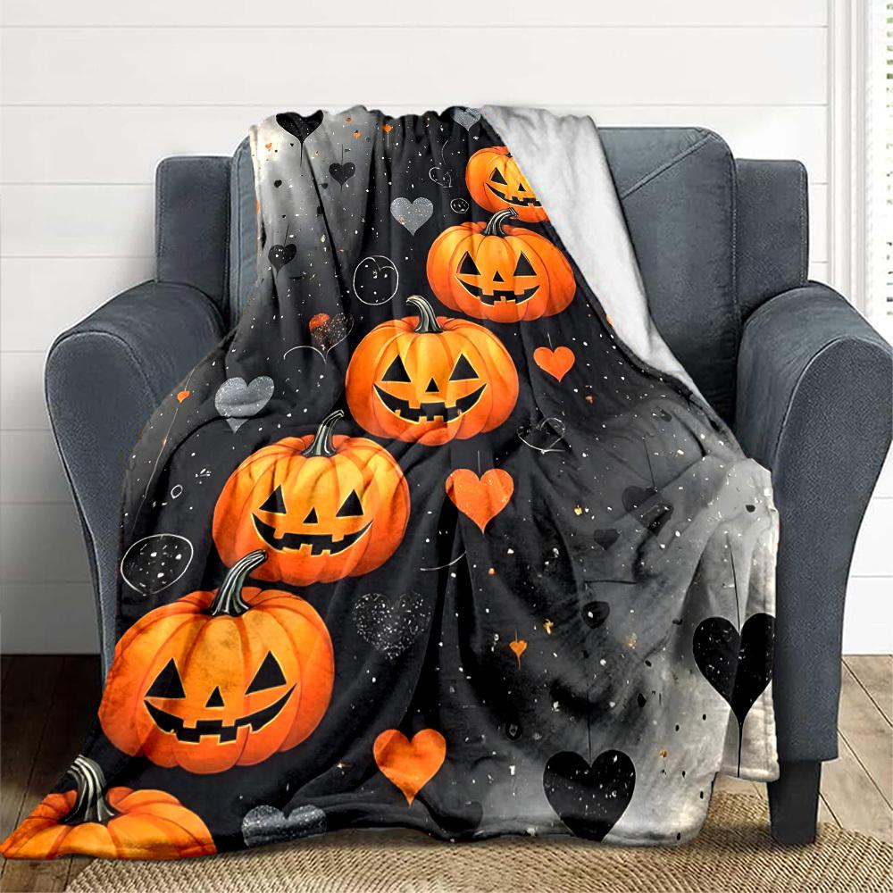 1PC Halloween Pumpkins Blanket, Throw For Sofa, Bed, Travel, Camping, Livingroom, And Bed, Printing Blanket With Soft And Warm Fabric yy250918185