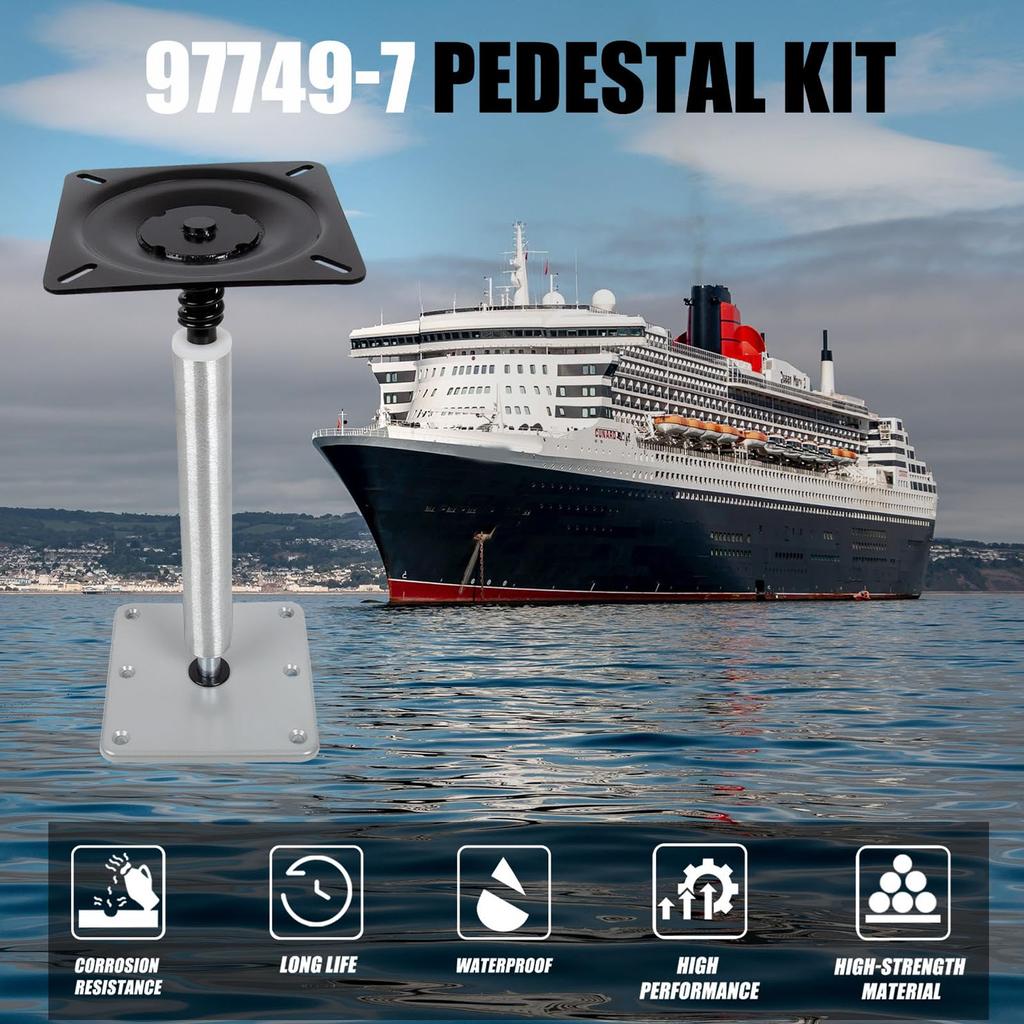 Boat Seat Mount Kit 3/4 Inch Lock In Pin Post Base Plate and Seat Mount with Spring for Most Boats