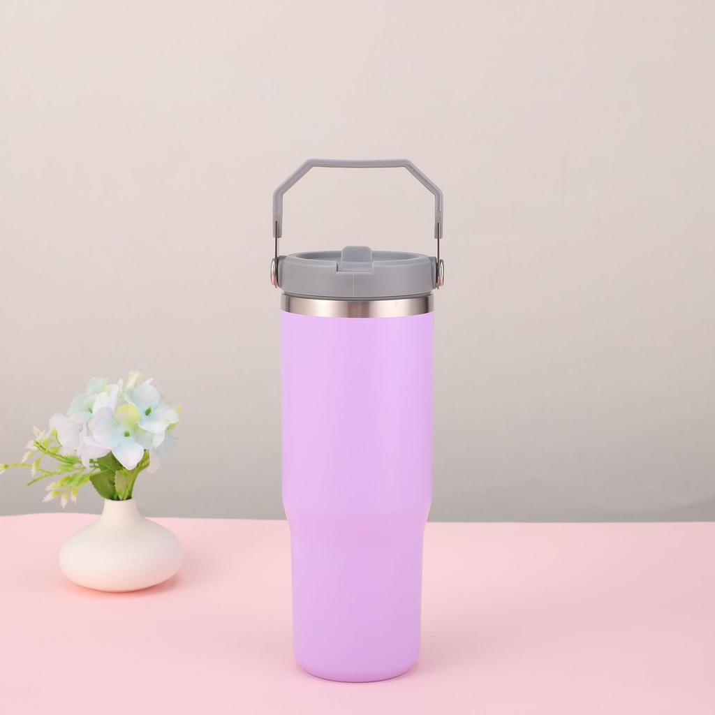 600/900ml New Car Cup Outdoor Portable Handheld Ice King Cup Vacuum Insulated Large Capacity Insulated Bottle