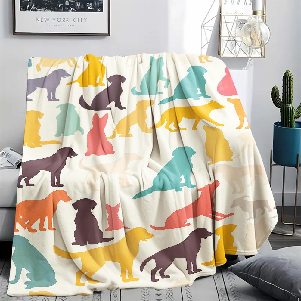 Cute puppy element Print Flannel Blanket,High quality Comfortable for All Seasons,Home Decor,Warmth and Comfort,Perfect for Christmas Gifts