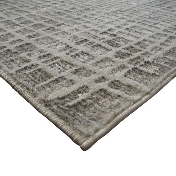 Modern Living Room Rug with Beige Ivory Square Patterns 160x230