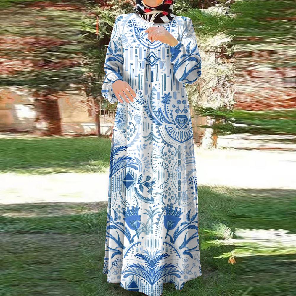 Исламские платья, новейшая коллекция 2025 года, подходят для мусульманок, свободные платья, элегантные принты, мягкие и длинные, свободные и удобные, Рождество