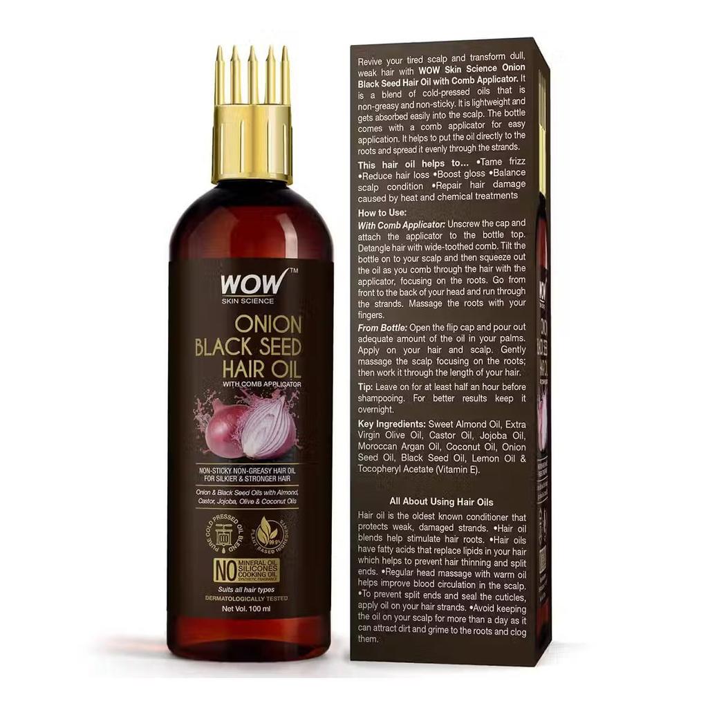 Масло для волос с семенами Лука (100 мл), Onion Black Seed Hair Oil,  WOW Skin Science