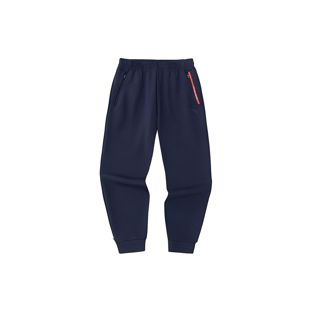 Anta Training Series Solid Color Mid Waist Thick Knitted Sports Pants Men Pants Deep-Night-Blue 152347318-1