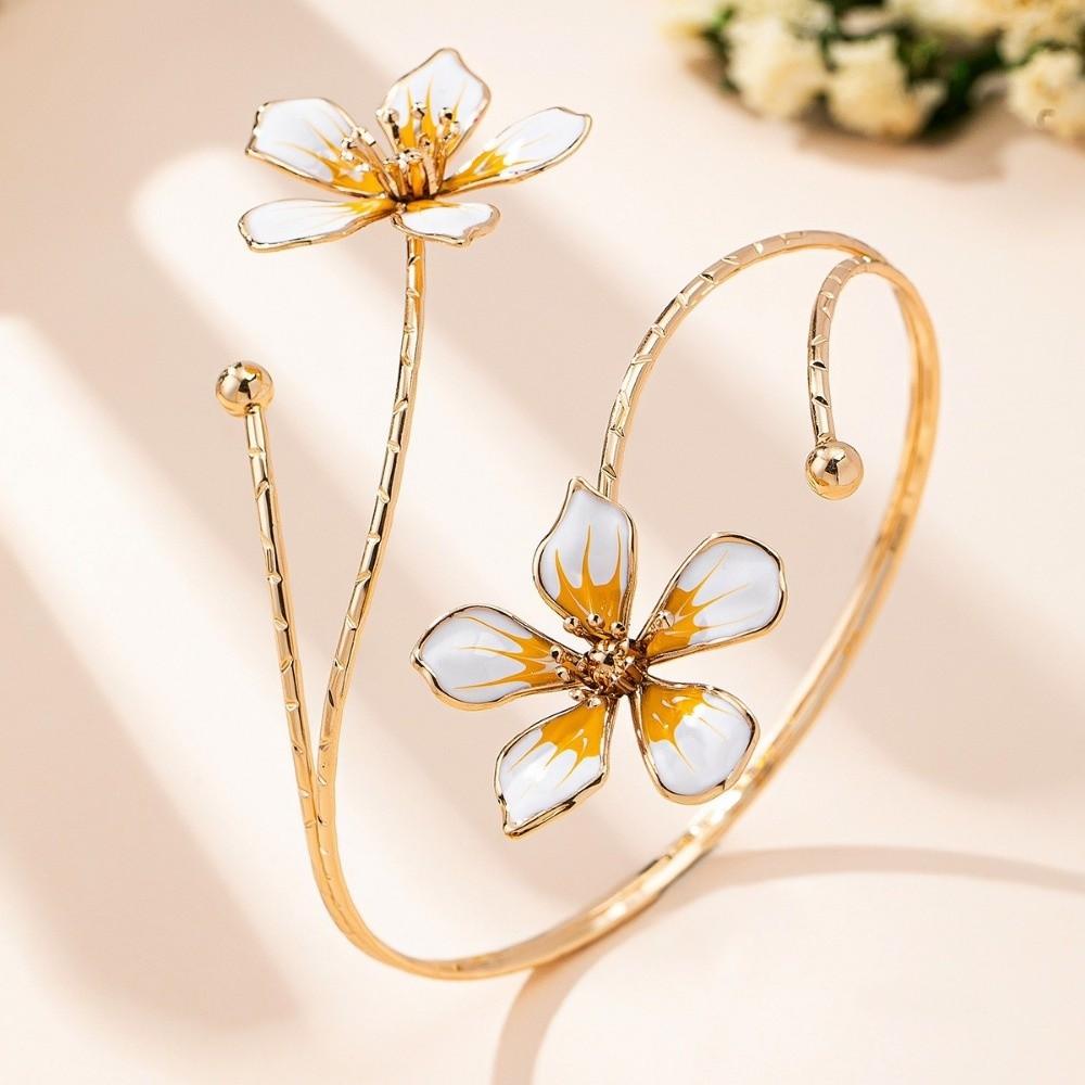 Adjustable Opening Arm Bracelet Floral Arm Ring Arm Cuff Bracelet  for Parties & Special Occasions