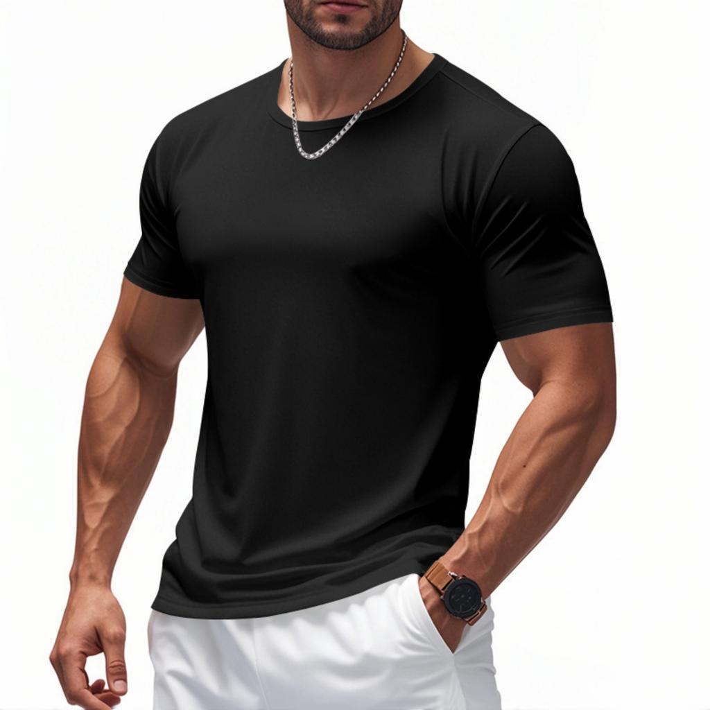 Men's Quick-drying Round Neck Short Sleeve Fitness T-shirt