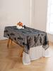 Halloween Black Skeleton Lace Tablecloth Decoration for Living Room, Bedroom, Night Terror Atmosphere