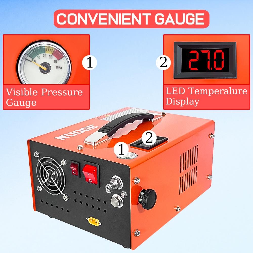 NUOGE 110В/220В Мощный PCP Воздушный Компрессор 4500 PSI 30 Мбар Насос Без Масла/Воды Высокого Давления Применяется К Баллону Для Дайвинга