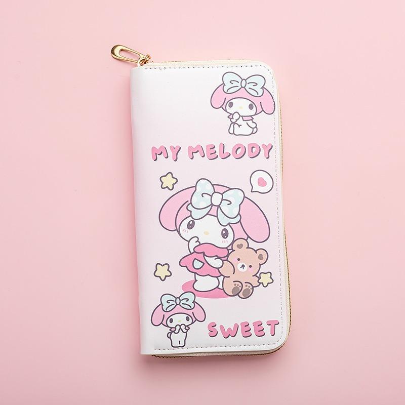 New Fashion Long Wallet Zipper Printing Student Cartoon Zero Card Bag Clutch Bag Waterproof Design Card