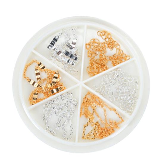 1 коробка металлическая цепочка для украшения ногтей DIY маникюрные аксессуары изысканная красочная цепочка для дизайна ногтей ювелирные изделия для чехла для телефона ожерелье браслет