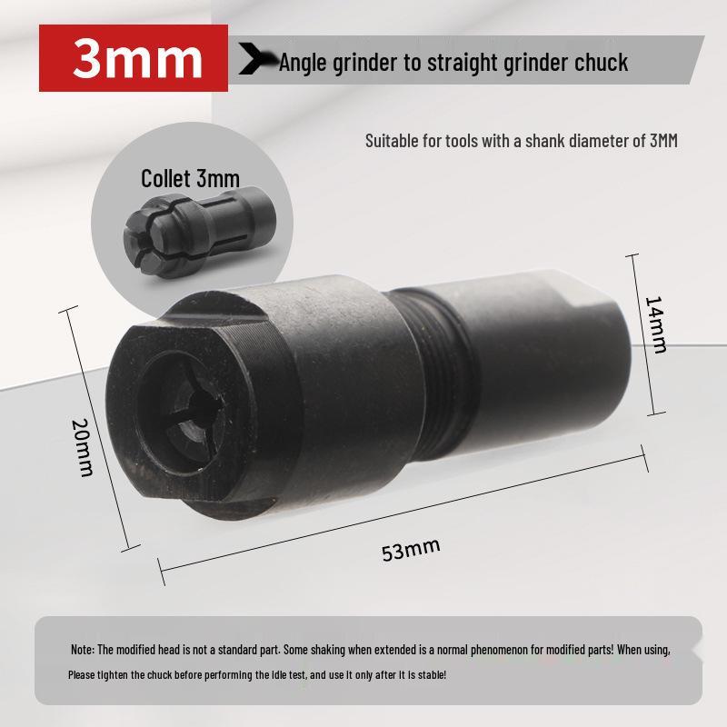 Electric Angle Grinder to Straight Grinder Adapter - 6mm/3mm, Multi-functional Conversion Head