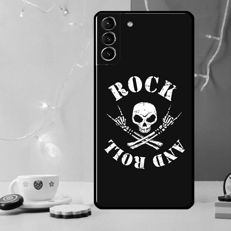 Чехол для телефона Rock Roll Skull для Samsung Galaxy S25 Ultra S20 S21 S22 S23 S24 Plus S9 S10 S24 FE S25 FE