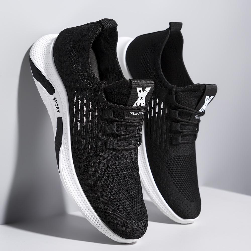 2026 new men's shoes fly-woven mesh breathable casual shoes fashion sports men's shoes