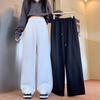 New Spring and Autumn Small Design and Casual Long Pants for Women Loose and Lazy Style Straight-leg Draped Wide-leg Pants