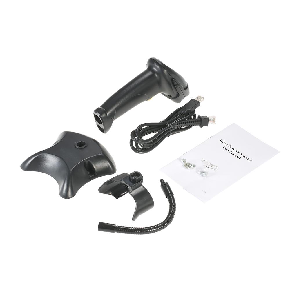 Handheld Wired USB Bi-directional Barcode Scanner Barcodes Scanning Bar-code Reader with Adjustable Stand