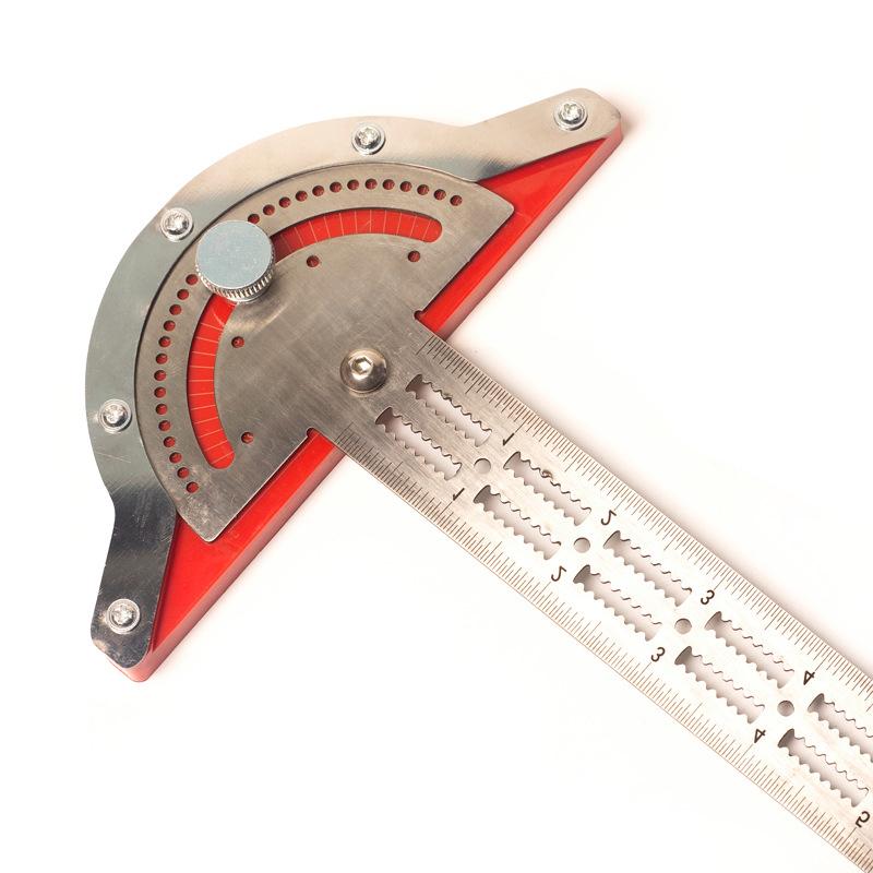 Угломер 0-180 градусов Деревообработчики Кромочная линейка Алюминиевый сплав Транспортир Углоискатель Линейка Прецизионный Плотницкий Измерительный инструмент