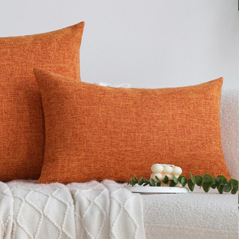 Плотный Лен Однотонная Наволочка для Подушки Дивана Подушка Гостиная Подушка для Спины Автомобиль Отель Поясничная Подушка