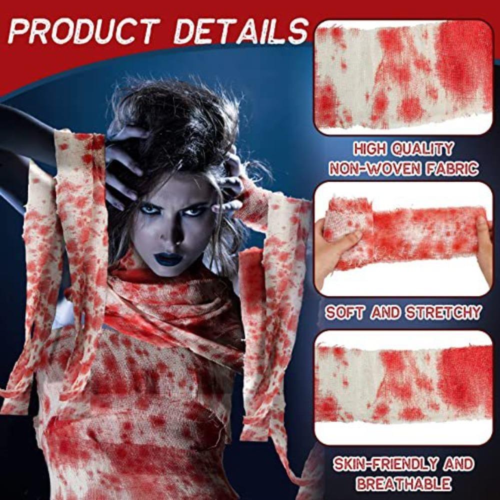 Хеллоуин марлевая ткань Экологичная искусственная кровяная марля DIY искусственная кровяная повязка