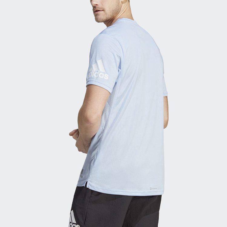 adidas Футболки мужские светло-голубые с круглым вырезом умеренного прямого кроя IC7631