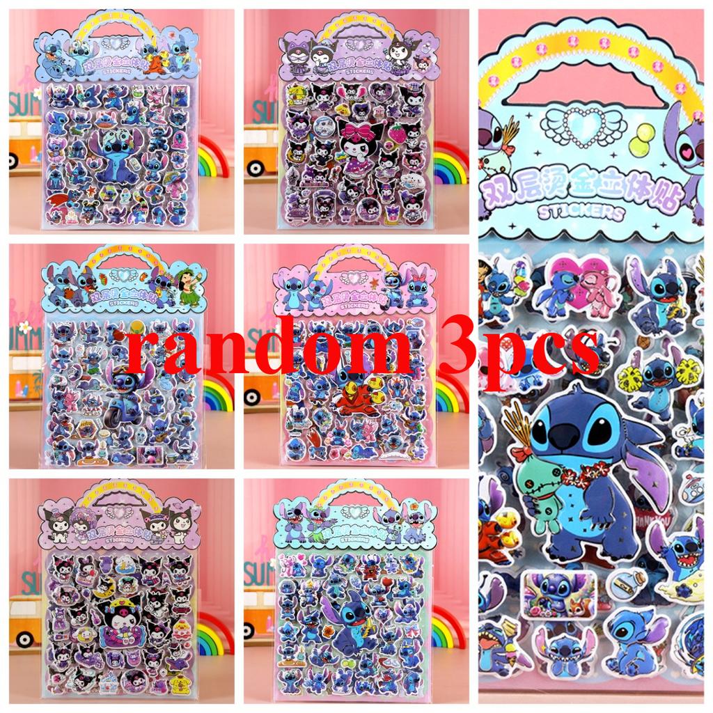 Hot Children's cartoon stickers, Sanlio dress up, double-layer hot stamping, three-dimensional bubble decoration stickers gifts