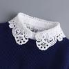 1PCS Fashion Front Tie White Fake Collar for Women Stand Detachable Collar Fake Girls Vintage Lace Ladies False Blouse Collar