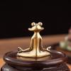 Vintage Brass Meditation Zen Buddhism Frog Statue Ornament Copper Animal Sculpture Home Desk Decoration Tea Pet Gift