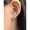 [Byyer] Silver (W) Stack Brick Mini One-Touch Earrings Bh7E40713W9Xxx