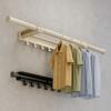 Carbon Steel Telescopic Clothes Rack Wall Mounted Laundry Drying Rack  Apartment