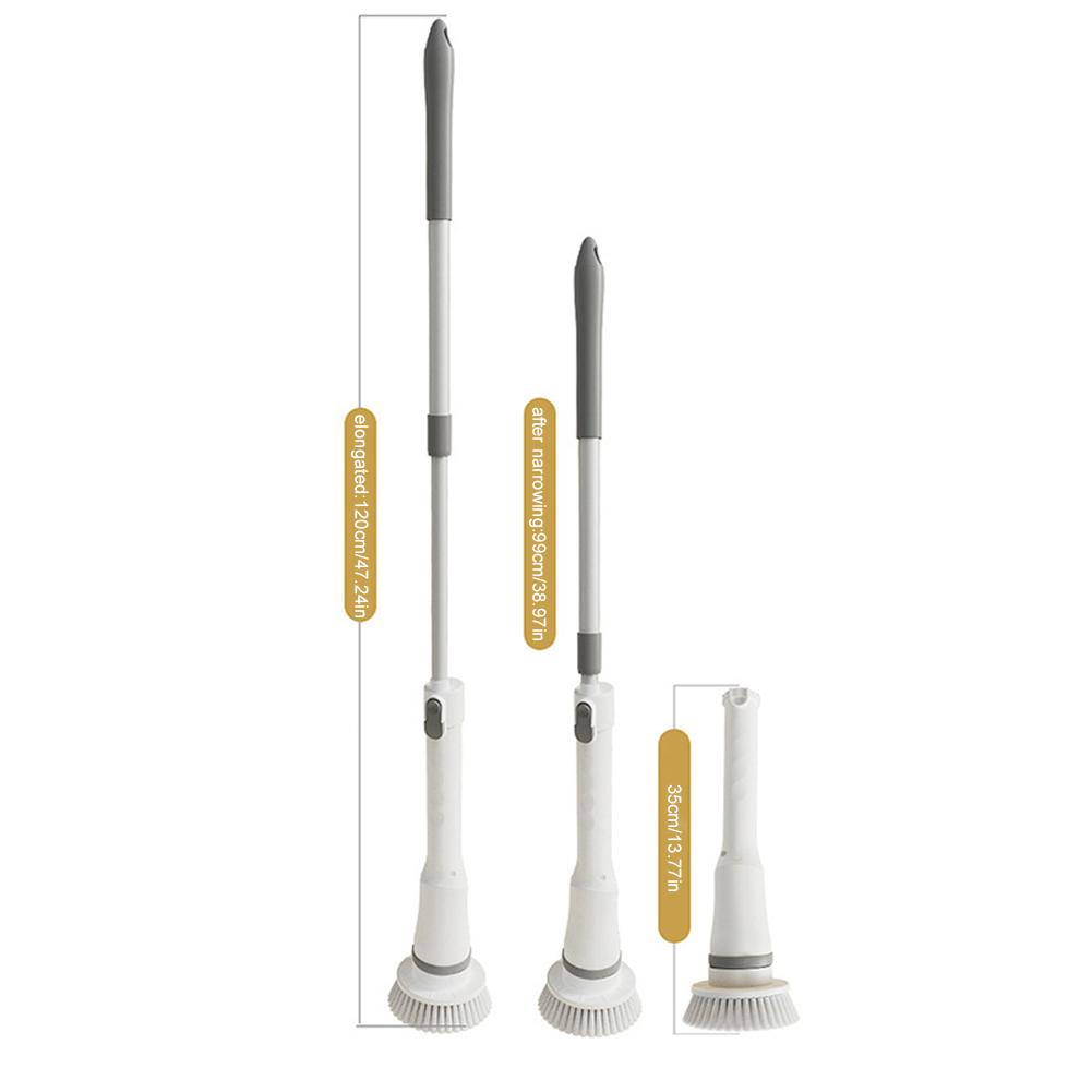 Беспроводная чистящая щетка, аккумуляторный электроскруббер с регулируемой удлинительной рукояткой, многоцелевая для чистки ванны, плитки, пола, раковины