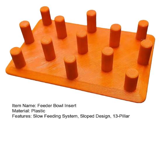 Magnetic Slow Feeder Bowl Insert 13-Pillar Anti-Choking Pet Bowl Insert Sloped Non-Jamming Base for Petlibro RFID Feeder Controlled Eating Cats