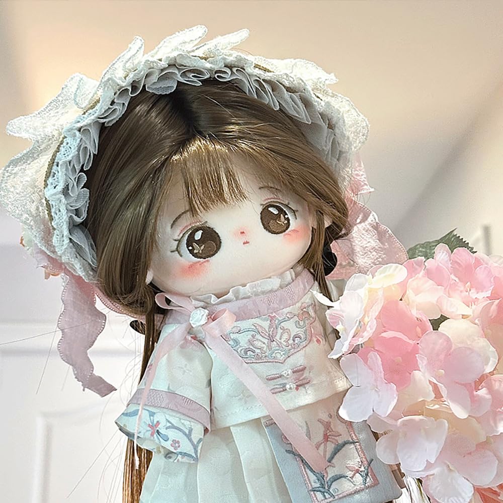 Niannyyhouse 20 см Плюшевая Кукла в Древнем Стиле Ханфу Хлопковая Кукла Наряд Одежда, Головной Убор, Пальто, Юбка, (A1)