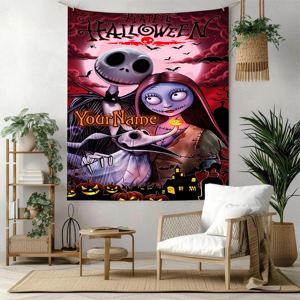 Christmas Nightmare Custom Your Name Wall Decor Tapestry Art For Pet Memorial Birthdaywedding Party Backdrop Family Gift
