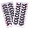 9 Pairs D Curl Colored Eyelashes Russian Long Thick Volume Fake Eye Lash Faux Mink Lashes  Party