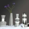 Ceramic Vase Scandinavian Geometric Vase Black and White Striped Bottle Modern Home Decoration Living Room Table Countertop Vase