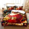 3 шт. Красный Рождественский Санта Клаус Олень Принт Постельный комплект Уютный Мягкий Пододеяльник Кинг Квин Полуторный Размер Подарок на День рождения Декор для спальни