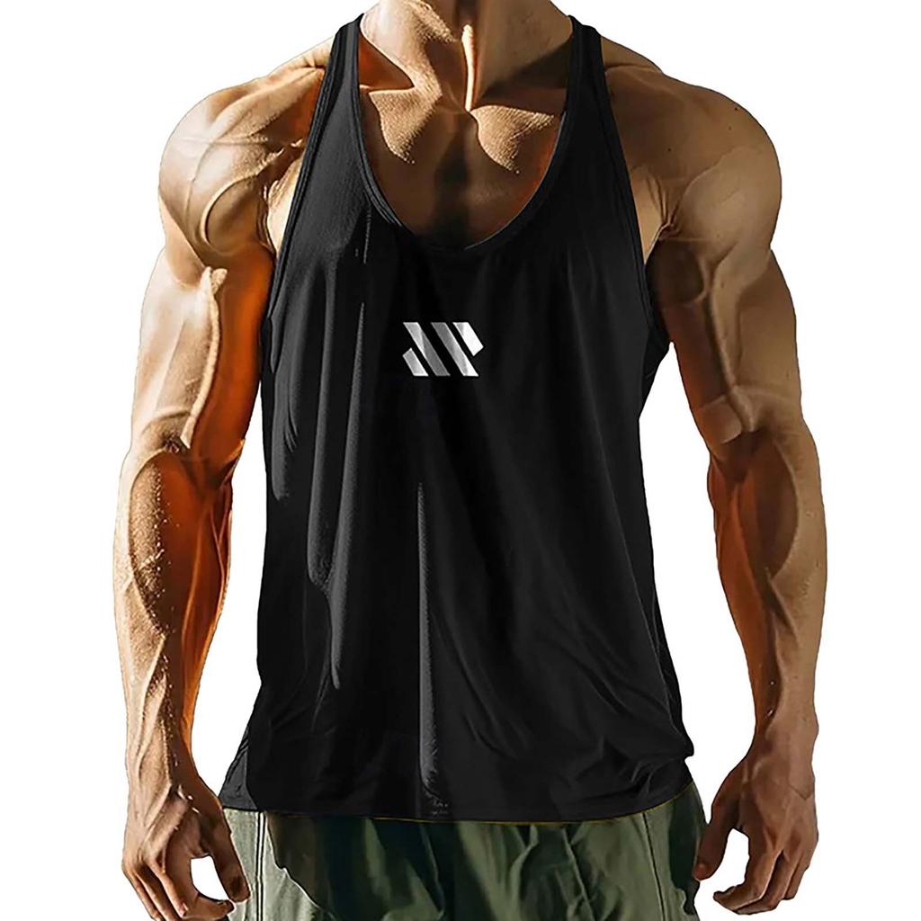 Мужской жилет без рукавов с принтом, свободный узкий жилет, спортивный топ для фитнеса