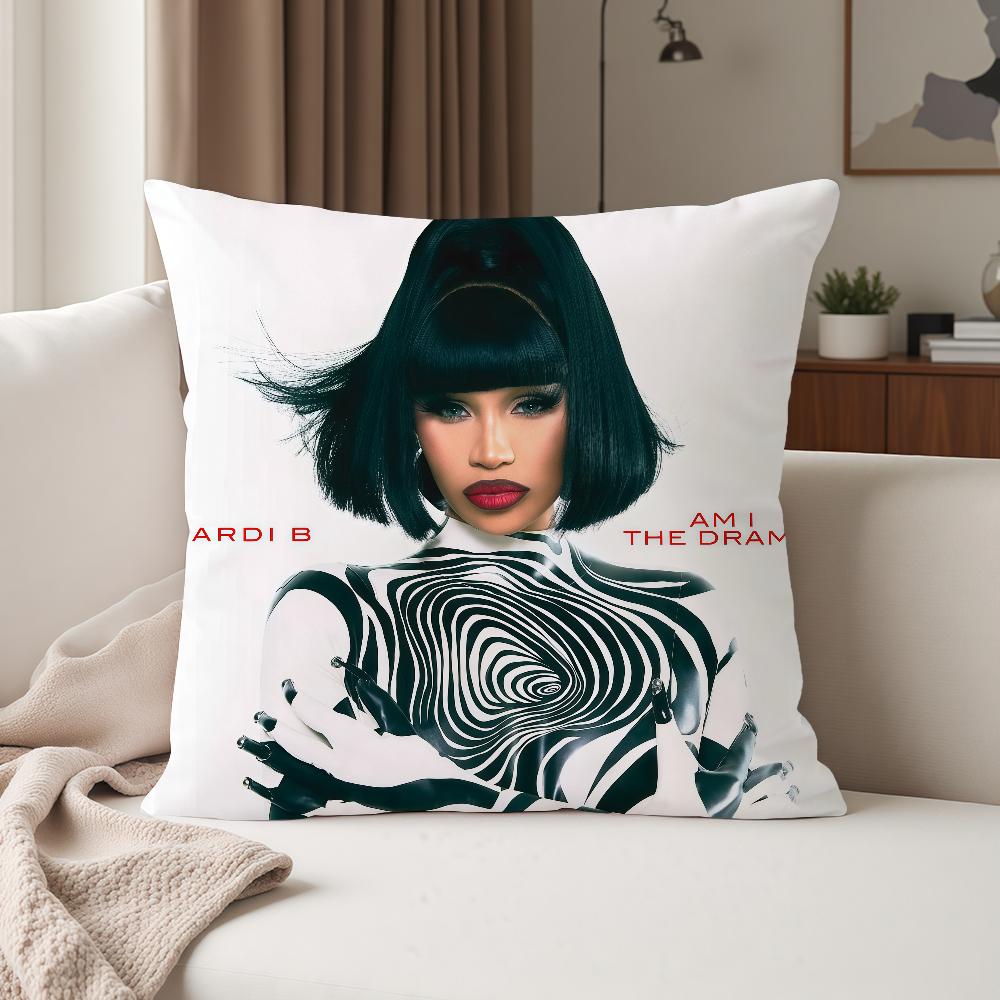 Подушка с изображением певицы C-Cardi B "Я ли драма?" Подходит для спален, гостиных, автомобилей, домашнего декора