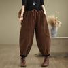Corduroy Lantern Pants Women's Loose Casual Harem Pants Female Casual High Waist Loose Trousers Female 2025 Autumn