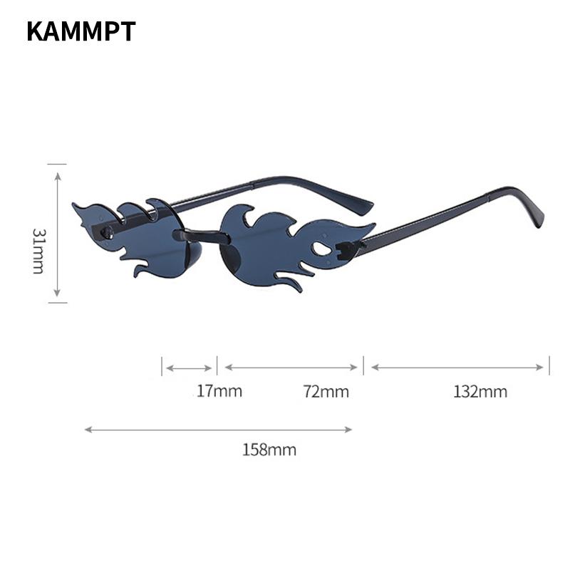 12 пар в наборе Солнцезащитные очки в форме пламени Новая мода Безободковые Конфетный цвет Вечерние очки Модный дизайн Цветные солнцезащитные очки