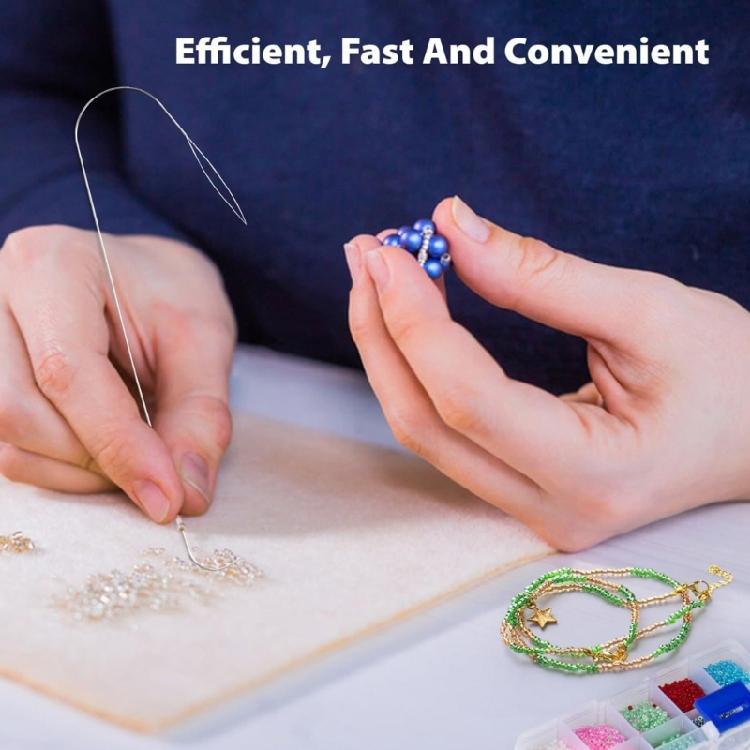 Удобный набор игл для бисера Модный аксессуар для мастеров по изготовлению ювелирных изделий Набор из 4 размеров Портативный для ожерелий и браслетов