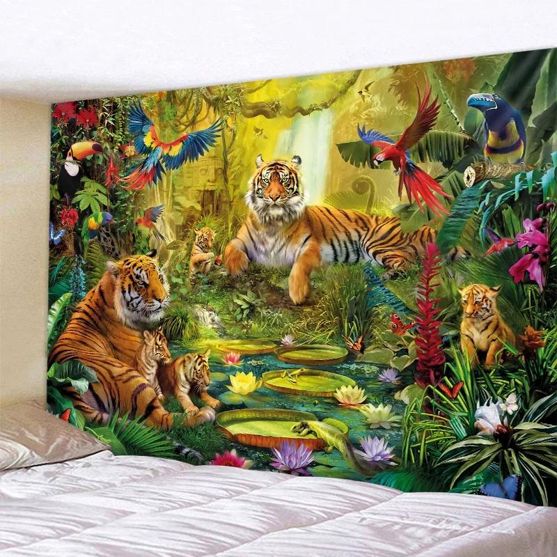 Bedroom Living Room Tapestry Parrot Peacock Art Pattern Fashion Home Decoration Tapestry